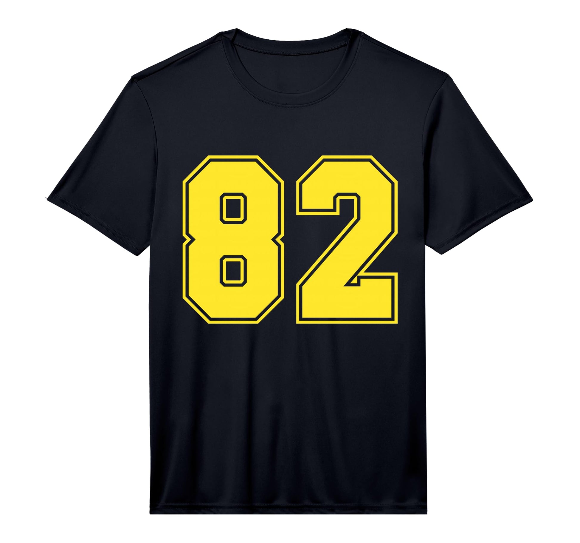 Yellow Sports Team Number 82 Performance T-Shirt - Custom Art Print Unisex - T-Shirt, Sweatshirt, Hoodie
