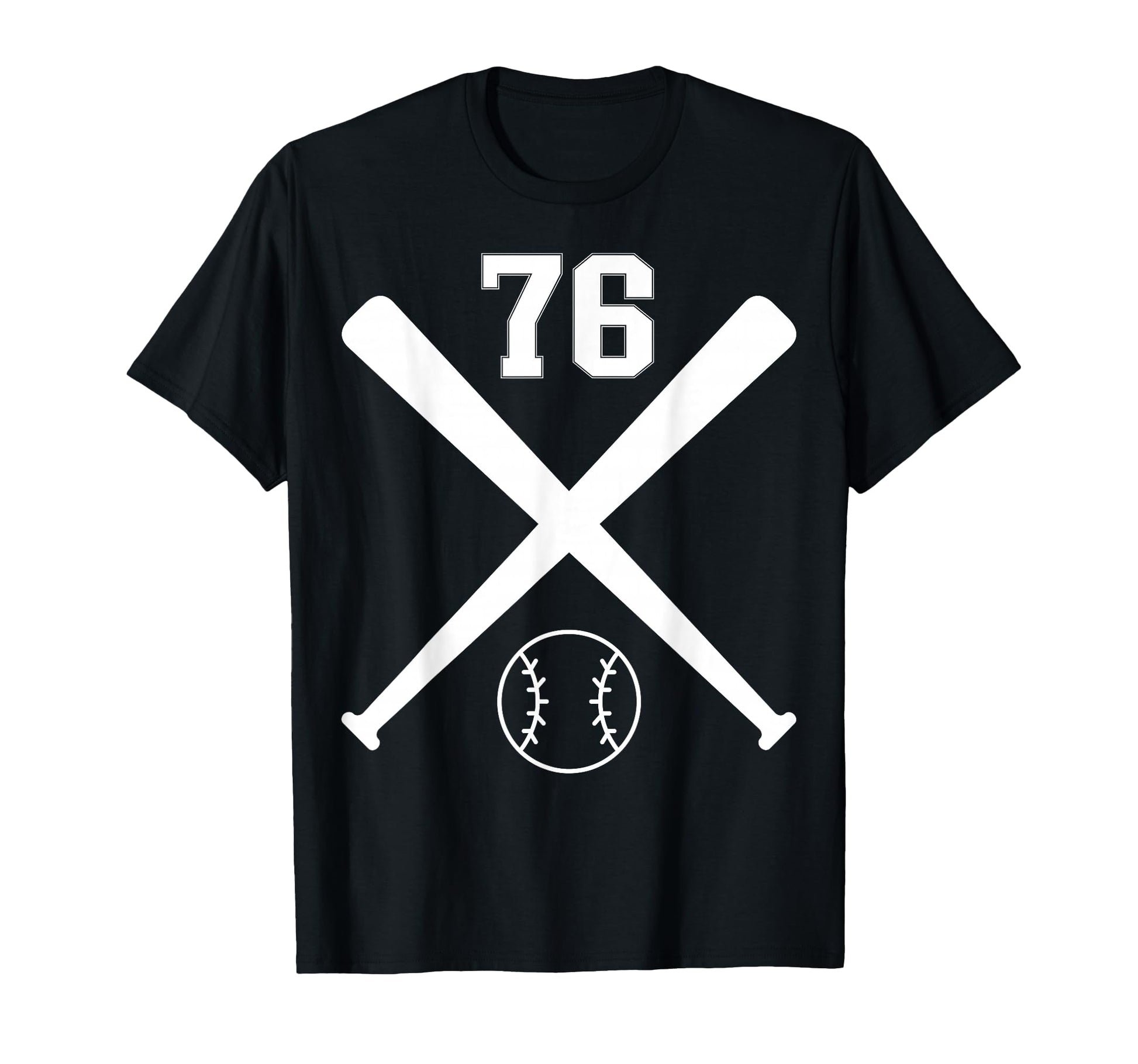 Baseball Softball Number 76 T-Shirt - Trendy Graphic for Adults - T-Shirt, Sweatshirt, Hoodie