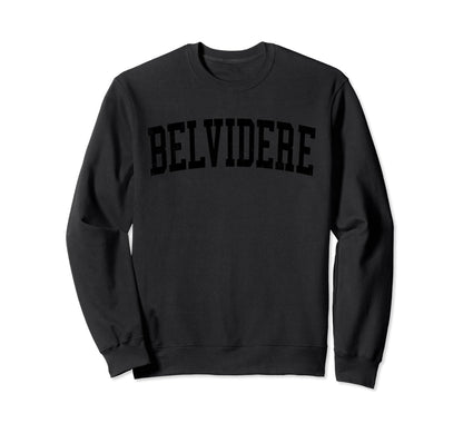 Belvidere Il Distressed Black Sweatshirt - Aesthetic Graphic Men Women - T-Shirt, Sweatshirt, Hoodie