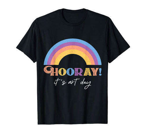 Hooray Its Art Day Rainbow Art Teacher T-Shirt - Minimalist Print Men Women - T-Shirt, Sweatshirt, Hoodie