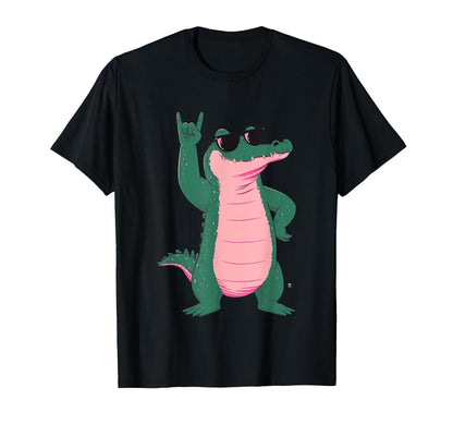 Crocodile Rock Funny Reptile T-Shirt - Custom Art Print for Adults - T-Shirt, Sweatshirt, Hoodie