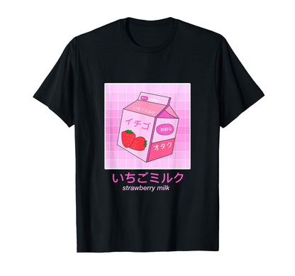 Strawberry Milk Carton 90S Otaku Vaporwave T-Shirt - Graphic Print Unisex - T-Shirt, Sweatshirt, Hoodie