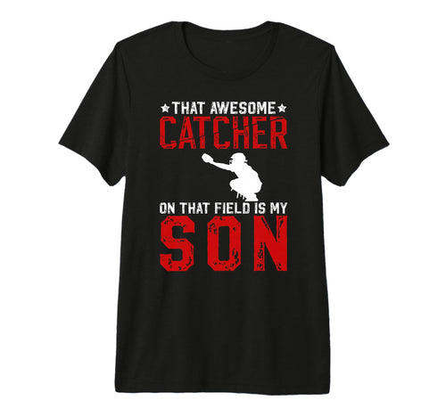 Mens Baseball Catcher Dad Proud T-Shirt - Novelty Apparel Men Women - T-Shirt, Sweatshirt, Hoodie