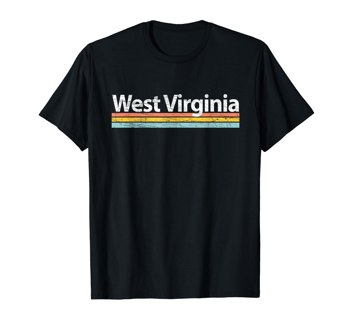 West Virginia Worn Stripes T-Shirt - Aesthetic Graphic for Adults - T-Shirt, Sweatshirt, Hoodie