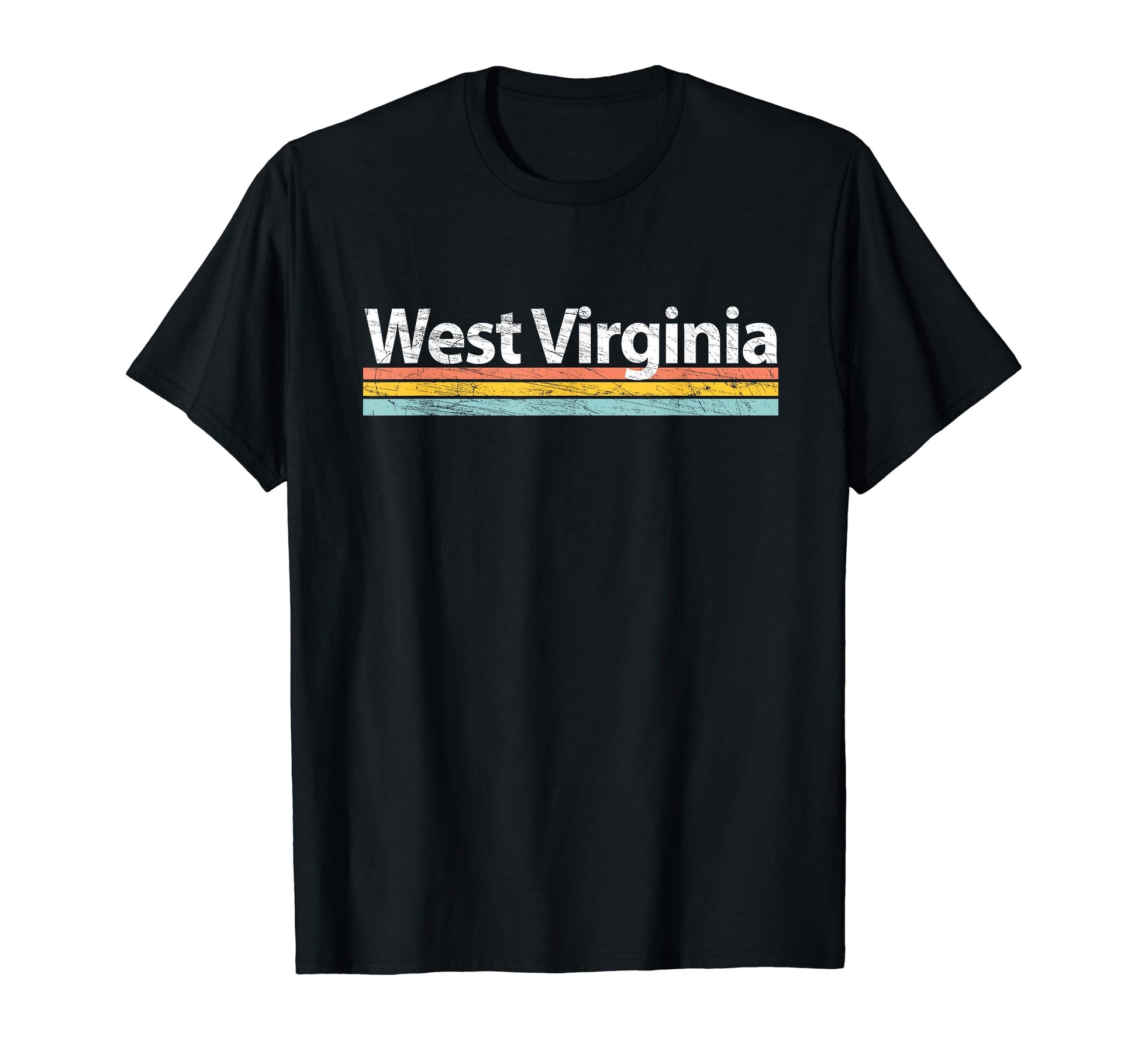 West Virginia Worn Stripes T-Shirt - Aesthetic Graphic for Adults - T-Shirt, Sweatshirt, Hoodie