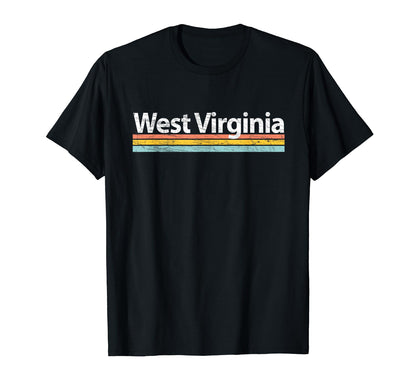 West Virginia Worn Stripes T-Shirt - Aesthetic Graphic for Adults - T-Shirt, Sweatshirt, Hoodie