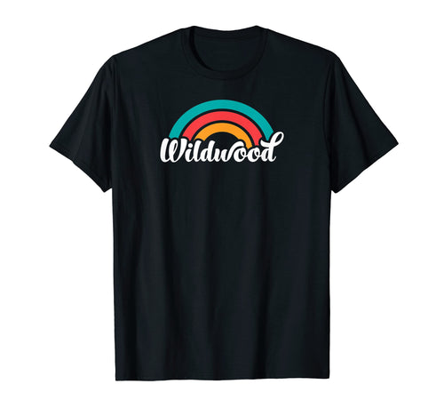 Wildwood Nj Script Rainbow T-Shirt - Minimalist Print Men Women - T-Shirt, Sweatshirt, Hoodie