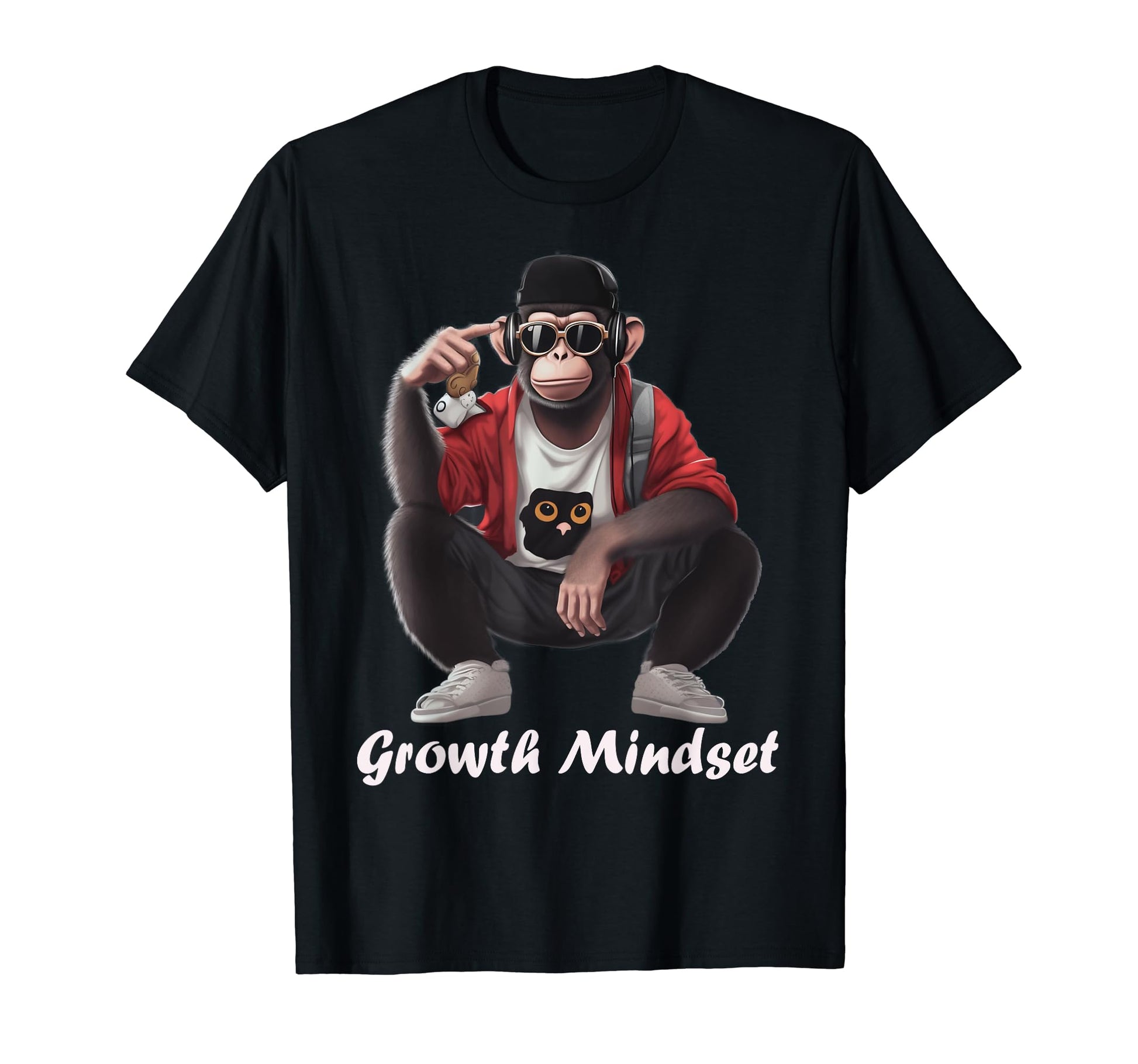 Funny Monkey Listening To Hip Hop T-Shirt - Custom Art Print Men Women - T-Shirt, Sweatshirt, Hoodie