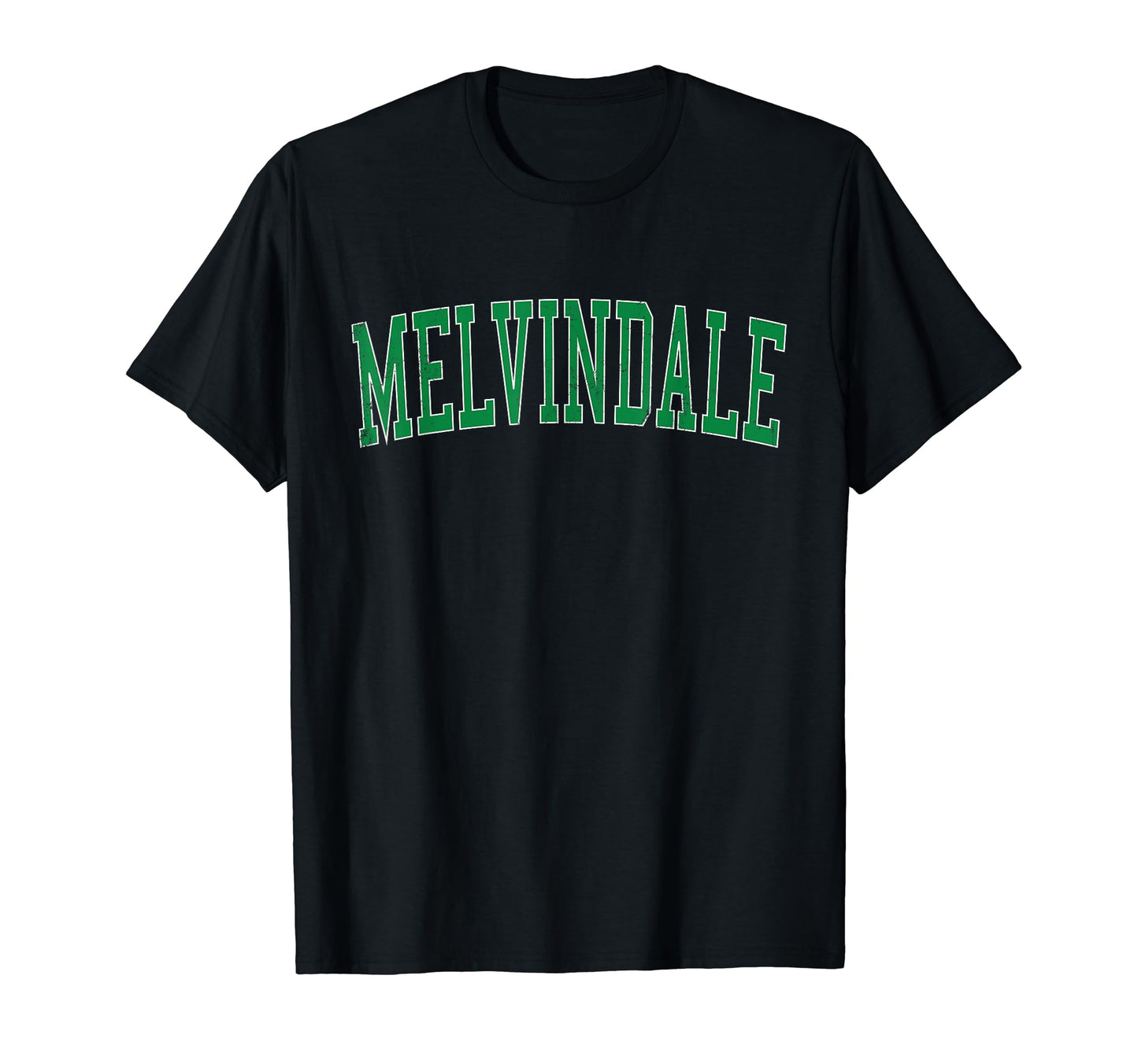 Melvindale Mi Distressed Green Varsity T-Shirt - Unique Graphic for Adults - T-Shirt, Sweatshirt, Hoodie