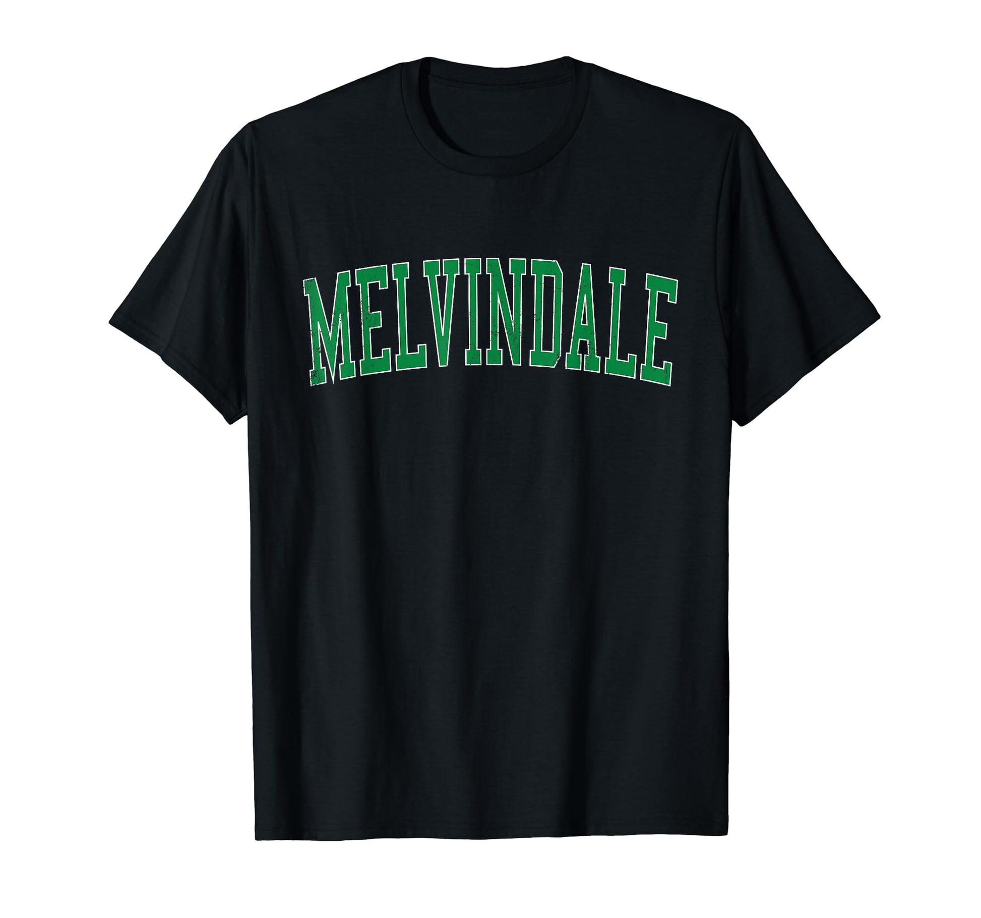 Melvindale Mi Distressed Green Varsity T-Shirt - Unique Graphic for Adults - T-Shirt, Sweatshirt, Hoodie