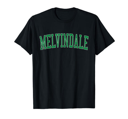 Melvindale Mi Distressed Green Varsity T-Shirt - Unique Graphic for Adults - T-Shirt, Sweatshirt, Hoodie