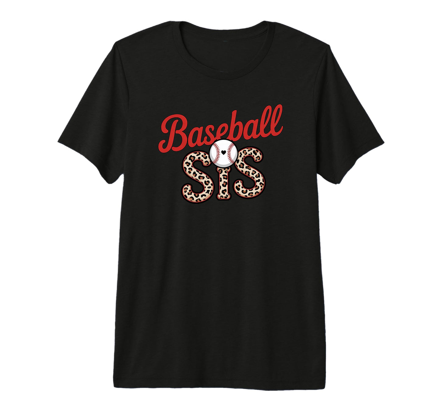 Leopard Baseball Sis Sport Lover Sister T-Shirt - Trendy Graphic Unisex - T-Shirt, Sweatshirt, Hoodie