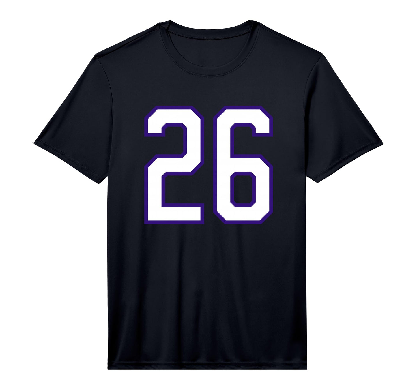 26 Sports Team White Purple Number T-Shirt - Custom Art Print Men Women - T-Shirt, Sweatshirt, Hoodie