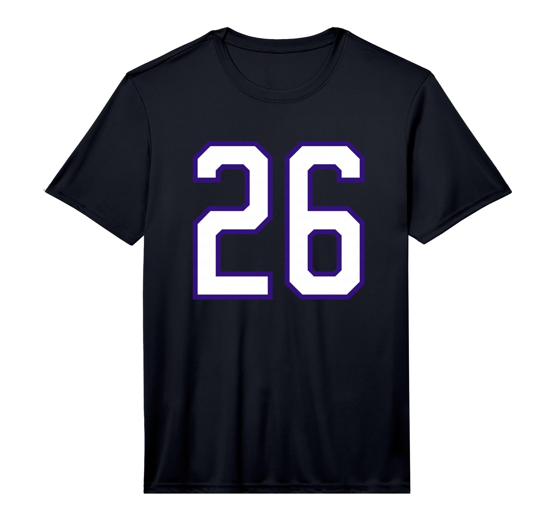 26 Sports Team White Purple Number T-Shirt - Custom Art Print Men Women - T-Shirt, Sweatshirt, Hoodie