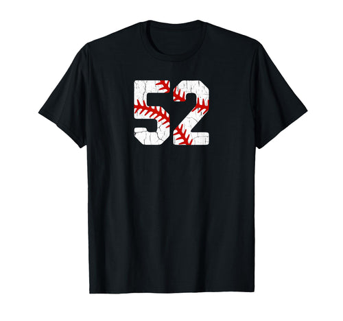 Baseball Player Jersey Number 52 52 T-Shirt - Trendy Graphic Men Women - T-Shirt, Sweatshirt, Hoodie