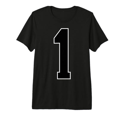 1 Black Sports Team Number Fan Tri T-Shirt - Trendy Graphic for Adults - T-Shirt, Sweatshirt, Hoodie
