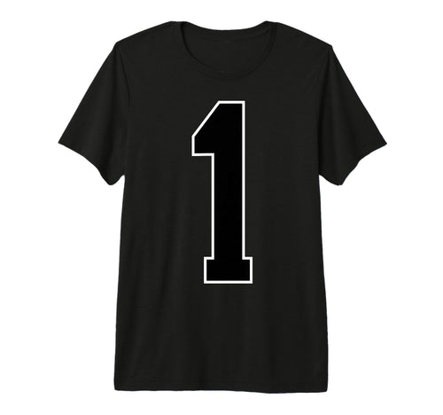 1 Black Sports Team Number Fan Tri T-Shirt - Trendy Graphic for Adults - T-Shirt, Sweatshirt, Hoodie