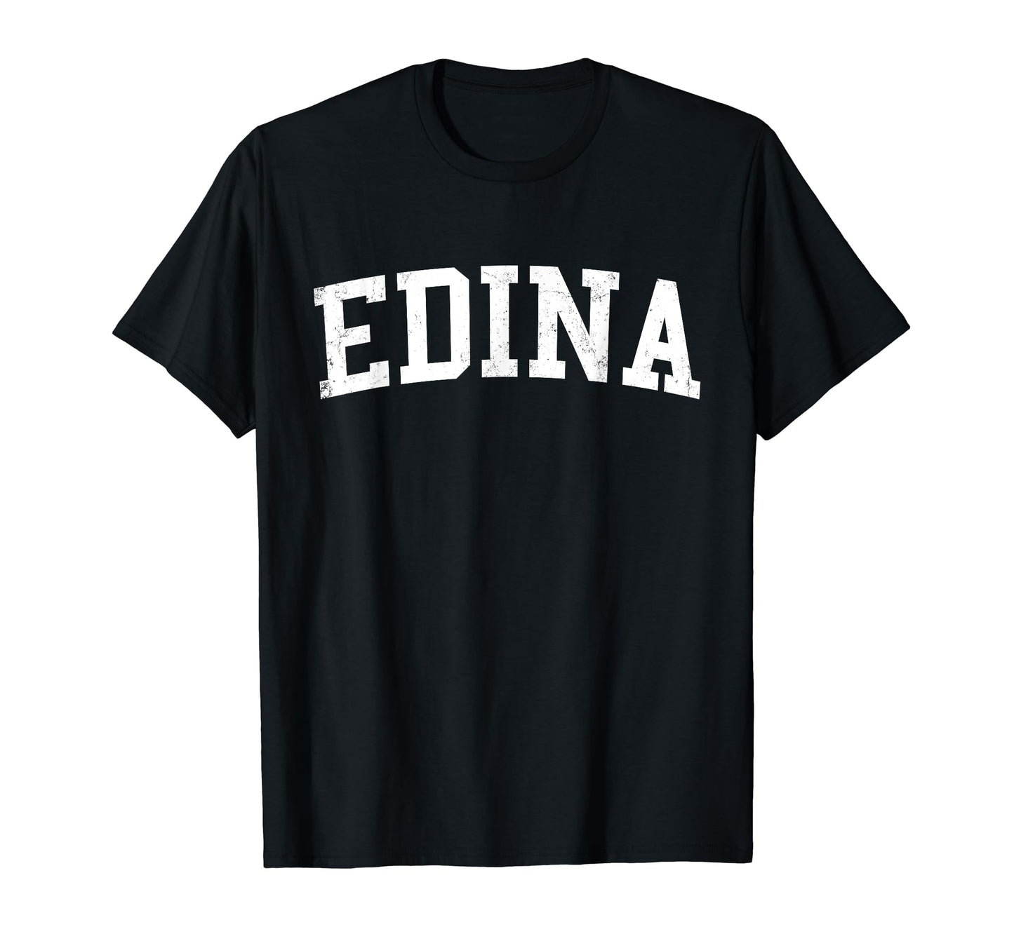 Edina Mn Distressed White Varsity T-Shirt - Casual Everyday Wear Unisex - T-Shirt, Sweatshirt, Hoodie