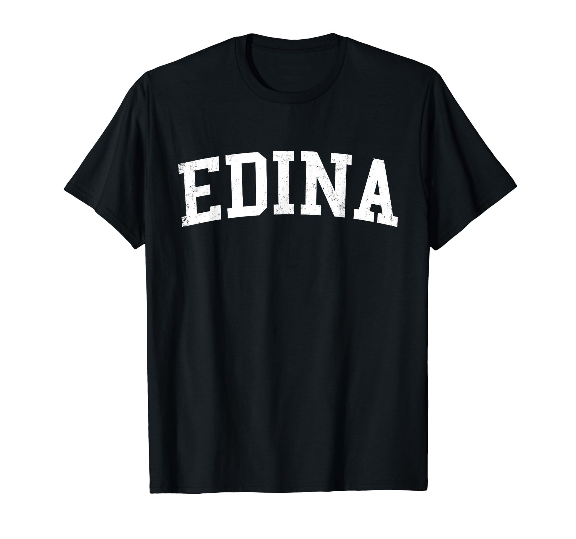 Edina Mn Distressed White Varsity T-Shirt - Casual Everyday Wear Unisex - T-Shirt, Sweatshirt, Hoodie