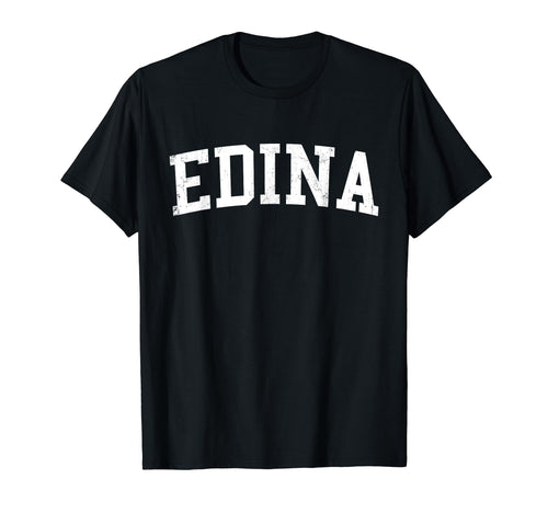 Edina Mn Distressed White Varsity T-Shirt - Casual Everyday Wear Unisex - T-Shirt, Sweatshirt, Hoodie