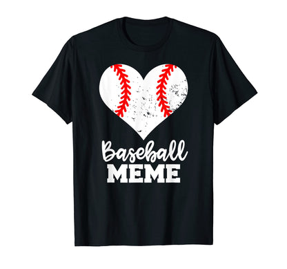 Baseball Meme Funny Baseball Heart T-Shirt - Minimalist Print Men Women - T-Shirt, Sweatshirt, Hoodie
