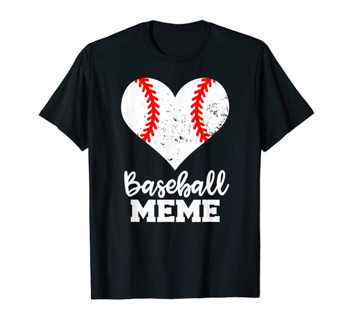Baseball Meme Funny Baseball Heart T-Shirt - Minimalist Print Men Women - T-Shirt, Sweatshirt, Hoodie