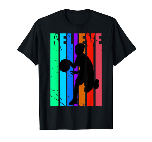 Basketball Birthday Rainbow Colors T-Shirt - Casual Everyday Wear Men Women - T-Shirt, Sweatshirt, Hoodie
