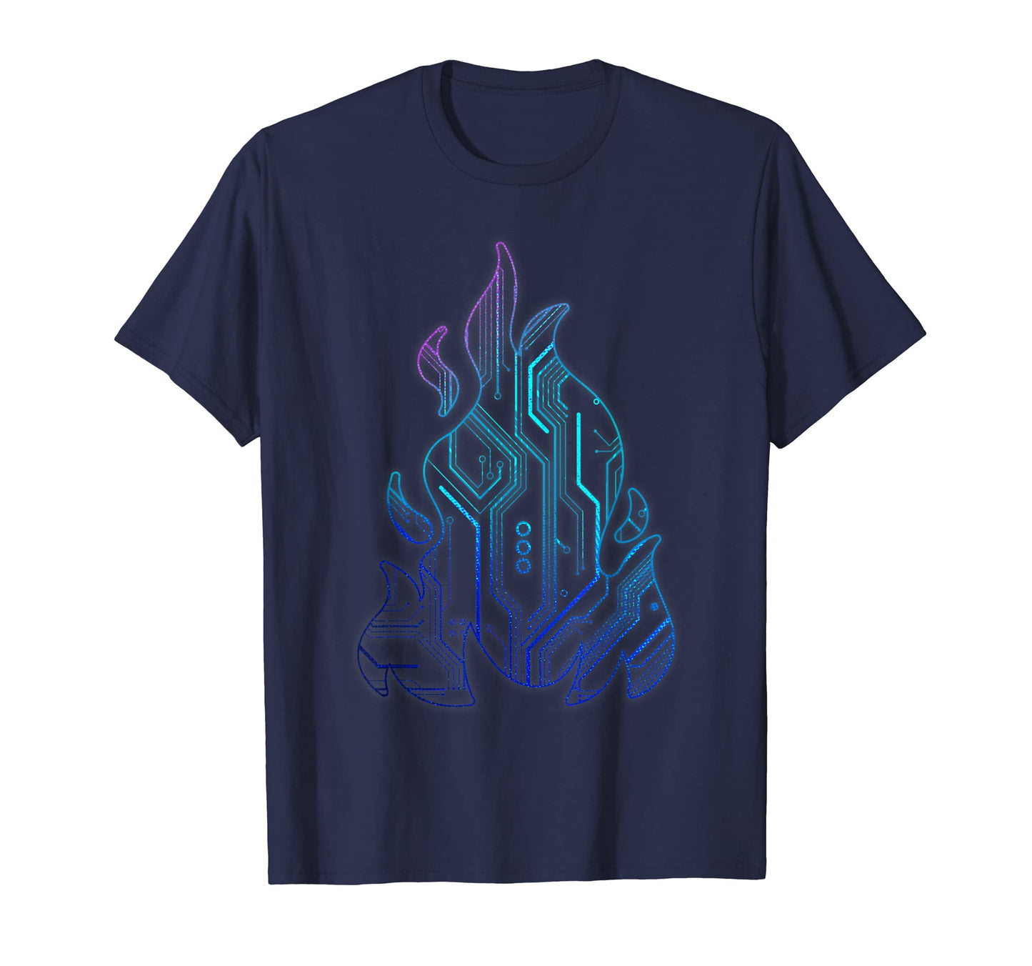 Cyber Aesthetic Flame Futurism T-Shirt - Trendy Graphic for Adults - T-Shirt, Sweatshirt, Hoodie