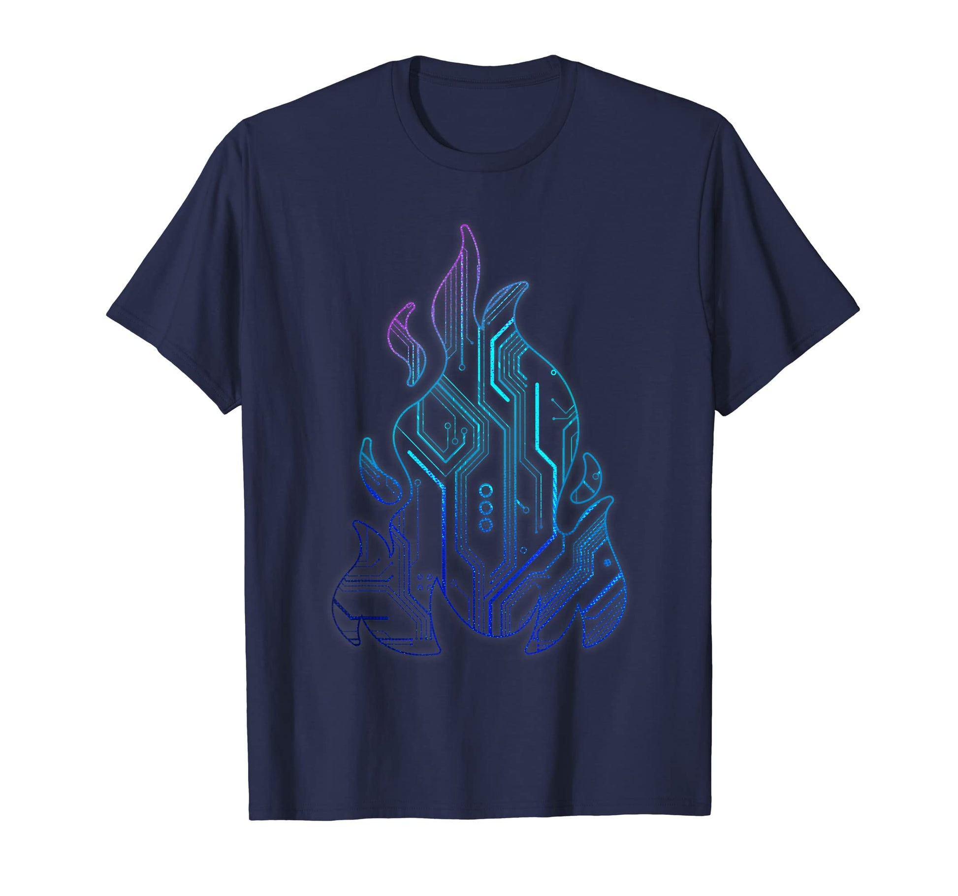 Cyber Aesthetic Flame Futurism T-Shirt - Trendy Graphic for Adults - T-Shirt, Sweatshirt, Hoodie