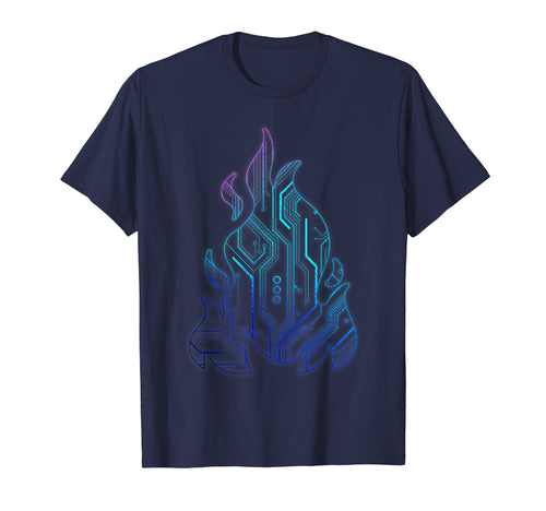 Cyber Aesthetic Flame Futurism T-Shirt - Trendy Graphic for Adults - T-Shirt, Sweatshirt, Hoodie
