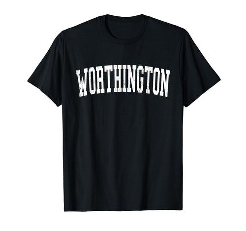Worthington Oh Distressed White Varsity T-Shirt - Minimalist Print Unisex - T-Shirt, Sweatshirt, Hoodie