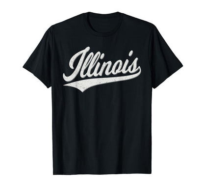 Illinois Varsity Script Sports T-Shirt - Custom Art Print Unisex - T-Shirt, Sweatshirt, Hoodie