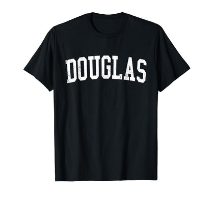 Douglas Az Distressed White Varsity T-Shirt - Unique Graphic Unisex - T-Shirt, Sweatshirt, Hoodie
