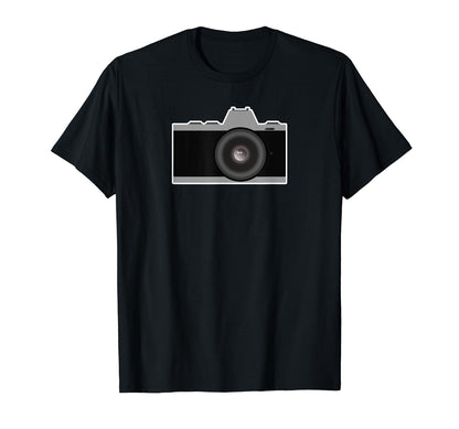 Slr Mirrorless Camera White Outline T-Shirt - Graphic Print Unisex - T-Shirt, Sweatshirt, Hoodie