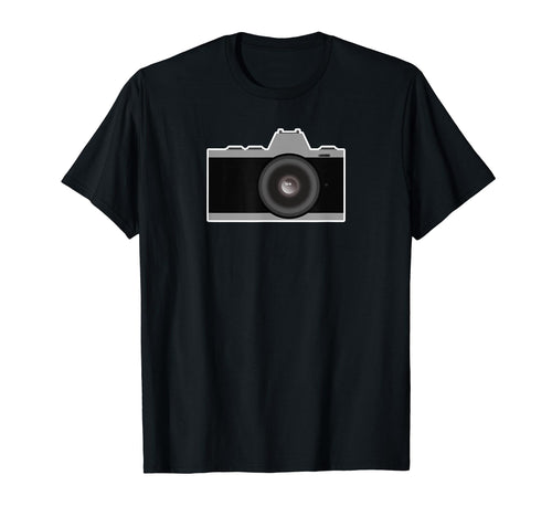 Slr Mirrorless Camera White Outline T-Shirt - Graphic Print Unisex - T-Shirt, Sweatshirt, Hoodie