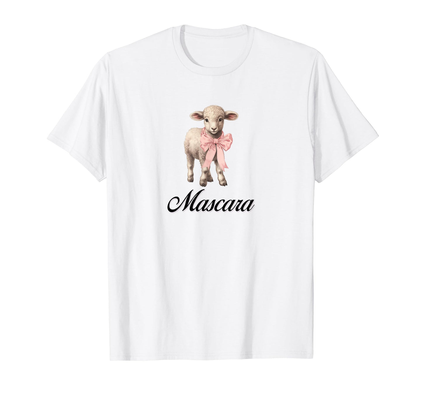 Mascara Lamb Coquette Bow Girlcore T-Shirt - Fun Novelty Design Men Women - T-Shirt, Sweatshirt, Hoodie
