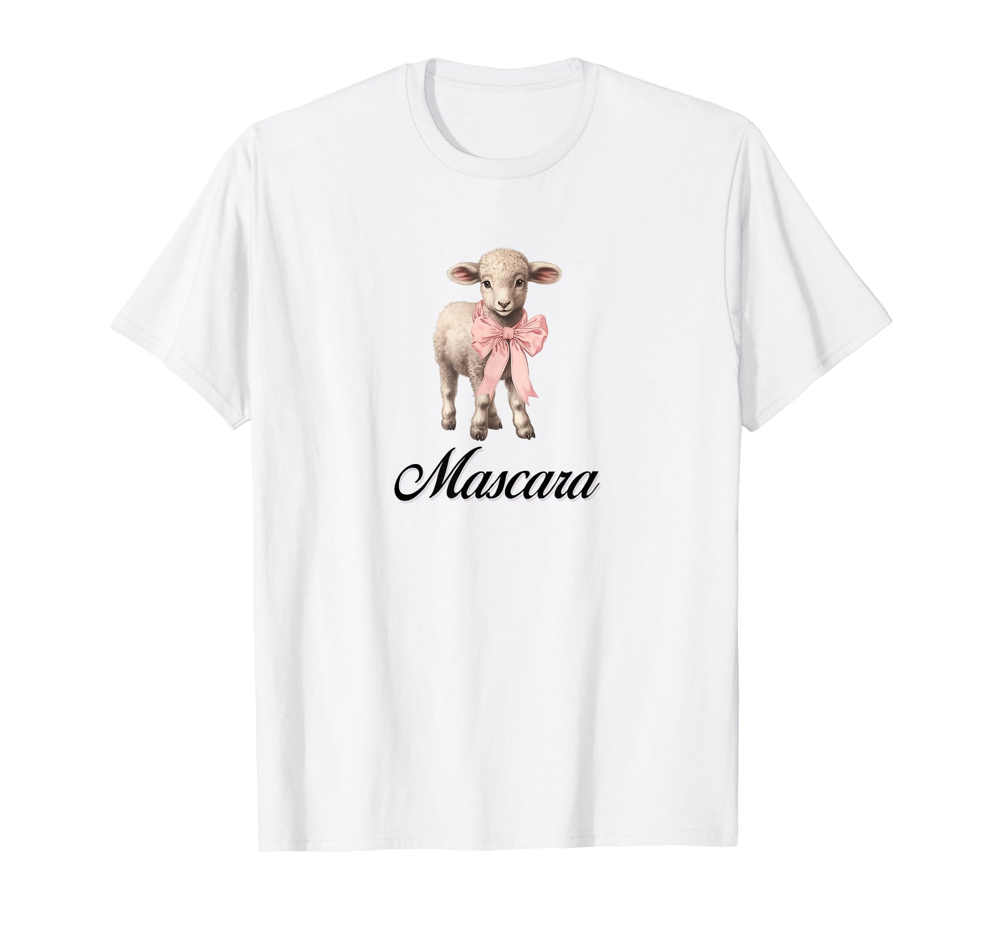 Mascara Lamb Coquette Bow Girlcore T-Shirt - Fun Novelty Design Men Women - T-Shirt, Sweatshirt, Hoodie