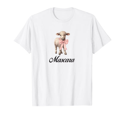 Mascara Lamb Coquette Bow Girlcore T-Shirt - Fun Novelty Design Men Women - T-Shirt, Sweatshirt, Hoodie