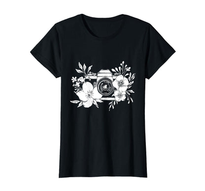 Photographer Camera Flowers Photography T-Shirt - Trendy Graphic Unisex - T-Shirt, Sweatshirt, Hoodie