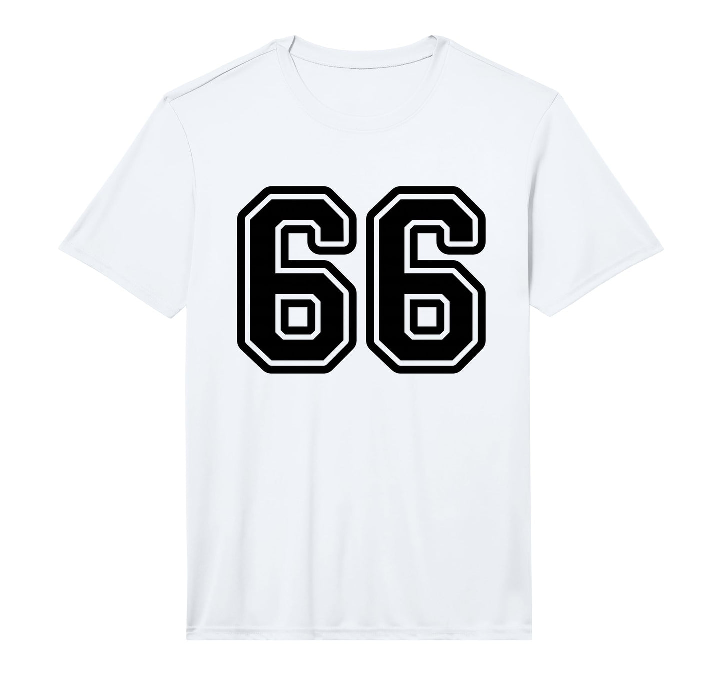 Sports Team Black Number 66 T-Shirt - Fun Novelty Design for Adults - T-Shirt, Sweatshirt, Hoodie