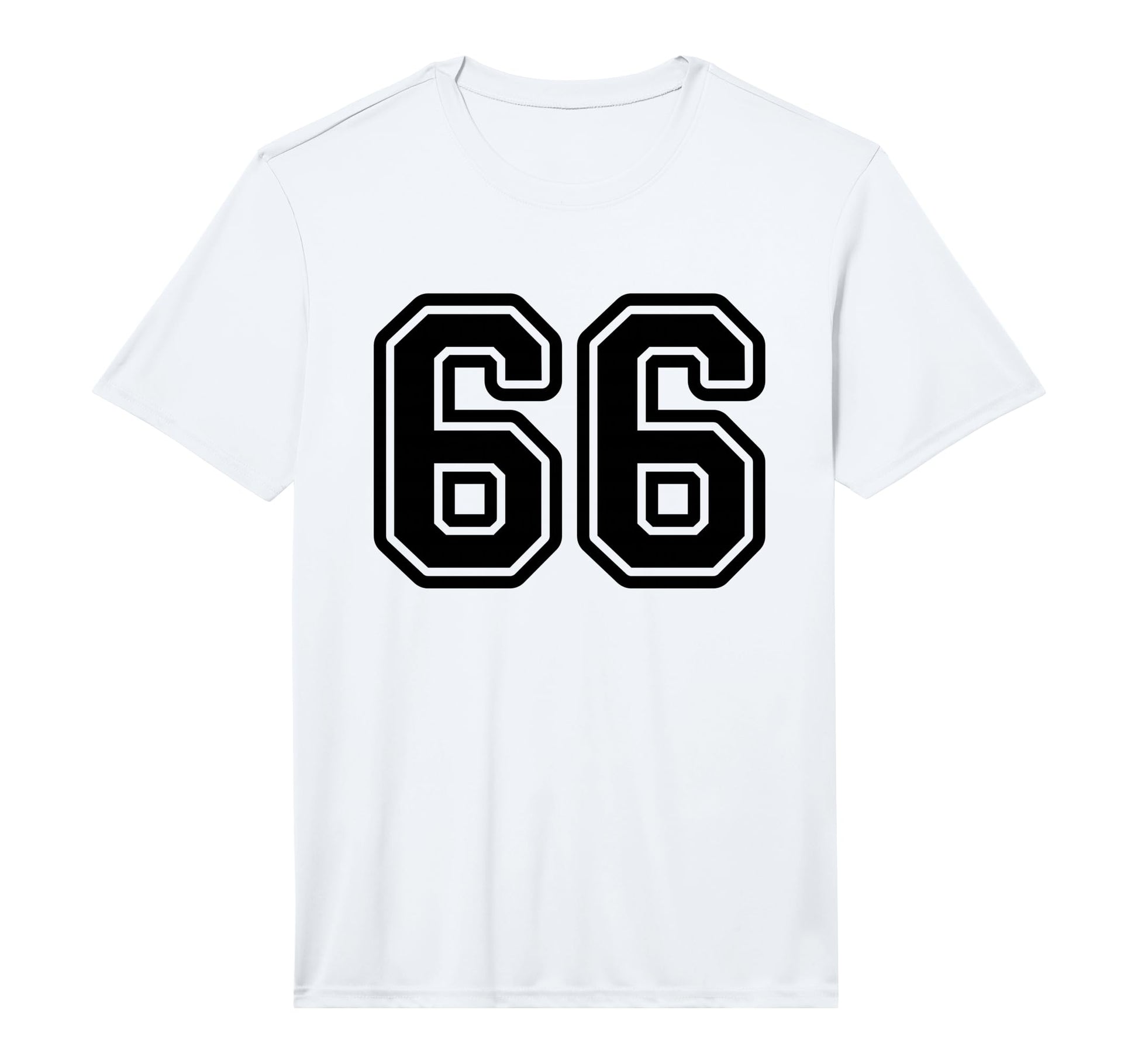 Sports Team Black Number 66 T-Shirt - Fun Novelty Design for Adults - T-Shirt, Sweatshirt, Hoodie