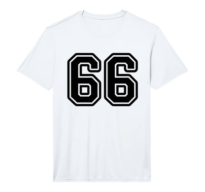 Sports Team Black Number 66 T-Shirt - Fun Novelty Design for Adults - T-Shirt, Sweatshirt, Hoodie