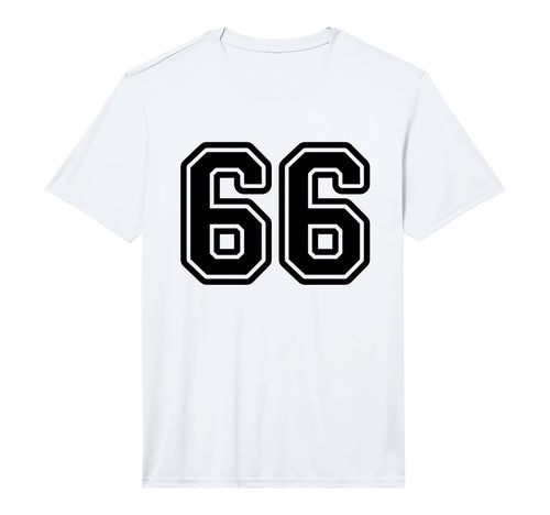 Sports Team Black Number 66 T-Shirt - Fun Novelty Design for Adults - T-Shirt, Sweatshirt, Hoodie