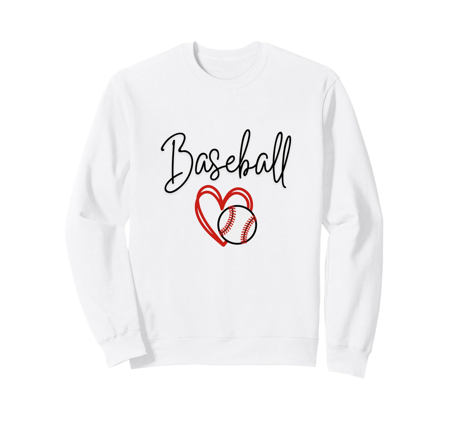 Baseball Mom Heart Sports Mom Sweatshirt - Casual Everyday Wear Unisex - T-Shirt, Sweatshirt, Hoodie