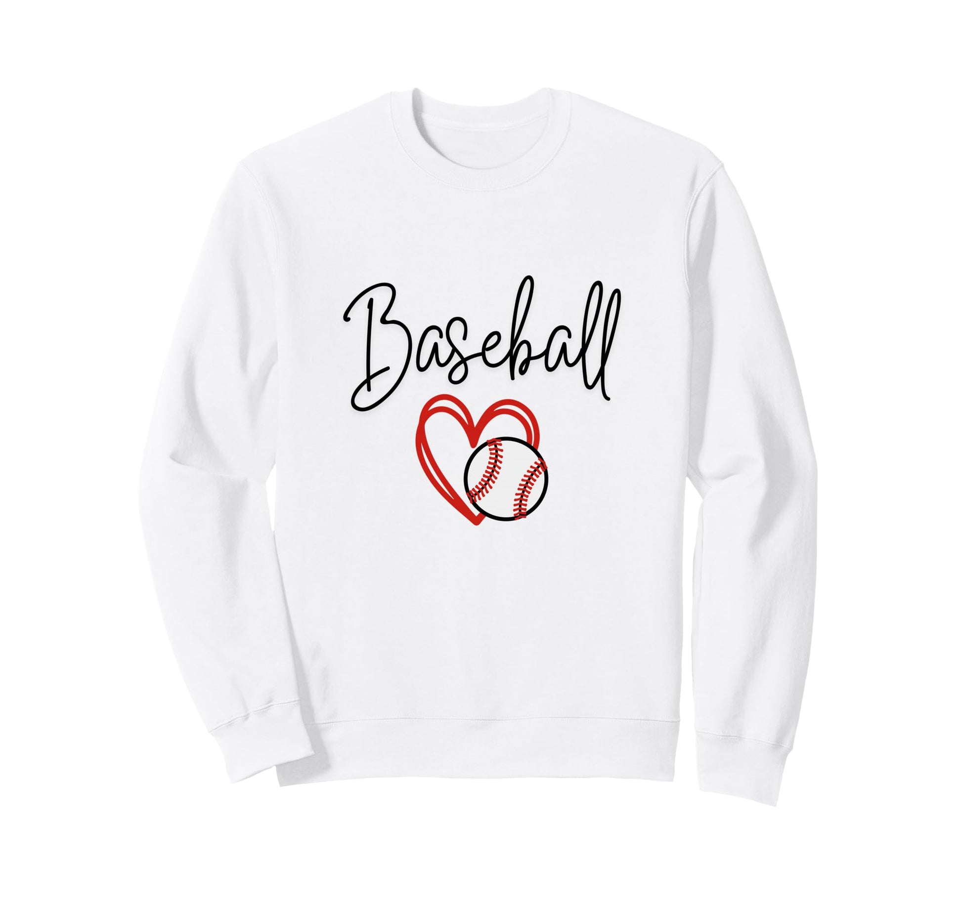 Baseball Mom Heart Sports Mom Sweatshirt - Casual Everyday Wear Unisex - T-Shirt, Sweatshirt, Hoodie