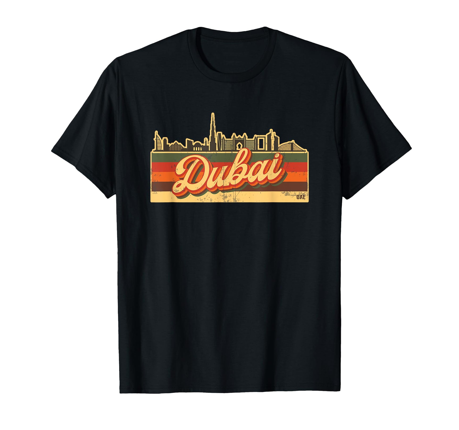 Dubai Skyline Uae Stripes Emirati Pride T-Shirt - Trendy Graphic Unisex - T-Shirt, Sweatshirt, Hoodie