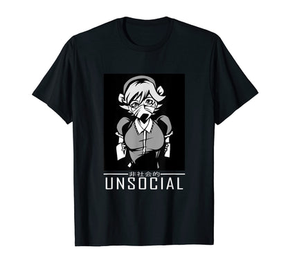 Japanese Vaporwave Unsocial Anime T-Shirt - Minimalist Print Men Women - T-Shirt, Sweatshirt, Hoodie