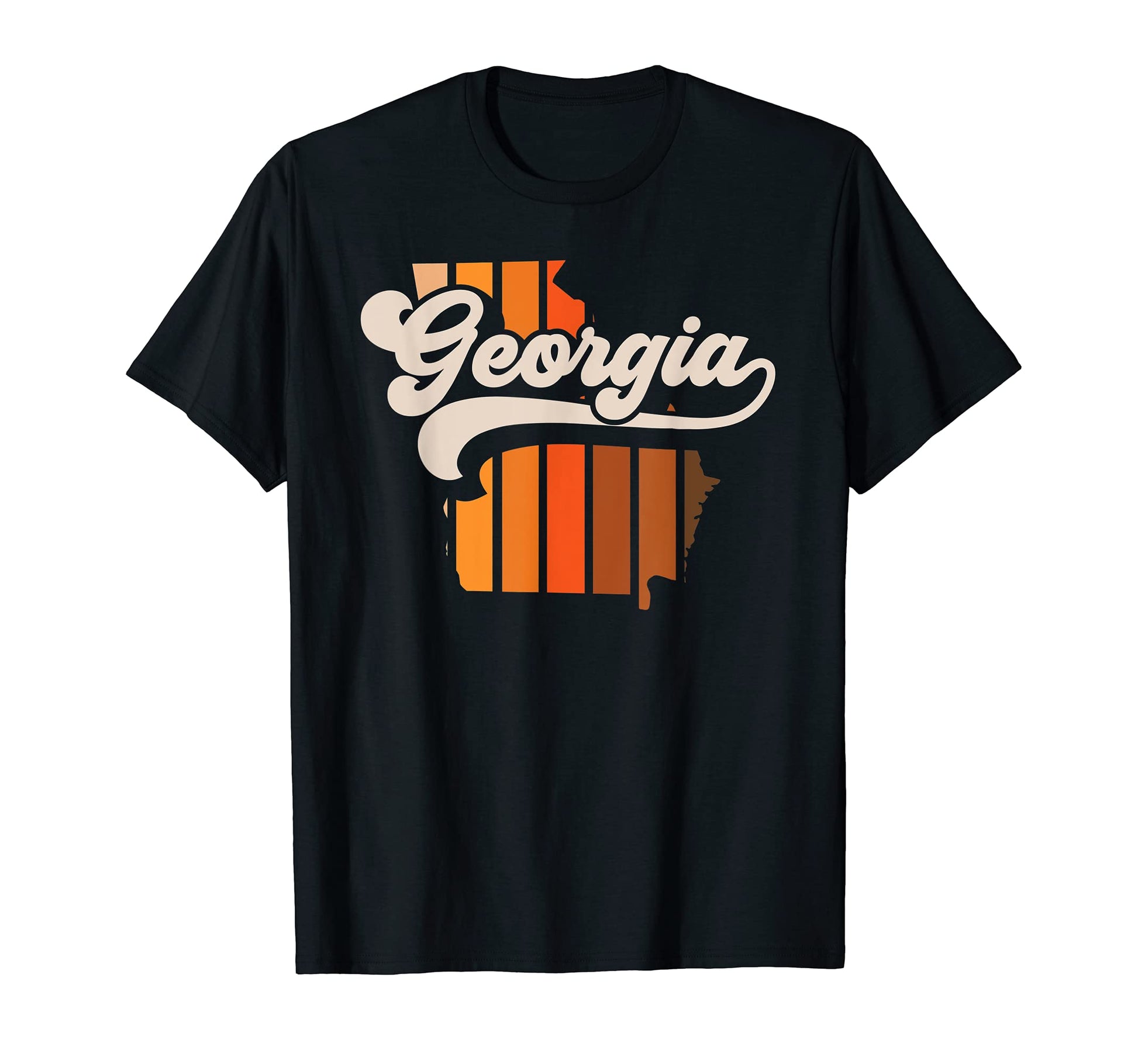 Georgia 70S Stripe State Silhouette T-Shirt - Graphic Print Men Women - T-Shirt, Sweatshirt, Hoodie