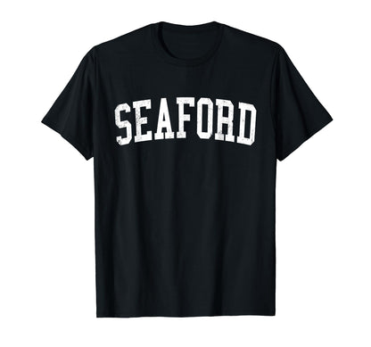 Seaford Ny Distressed White Varsity T-Shirt - Custom Art Print for Adults - T-Shirt, Sweatshirt, Hoodie
