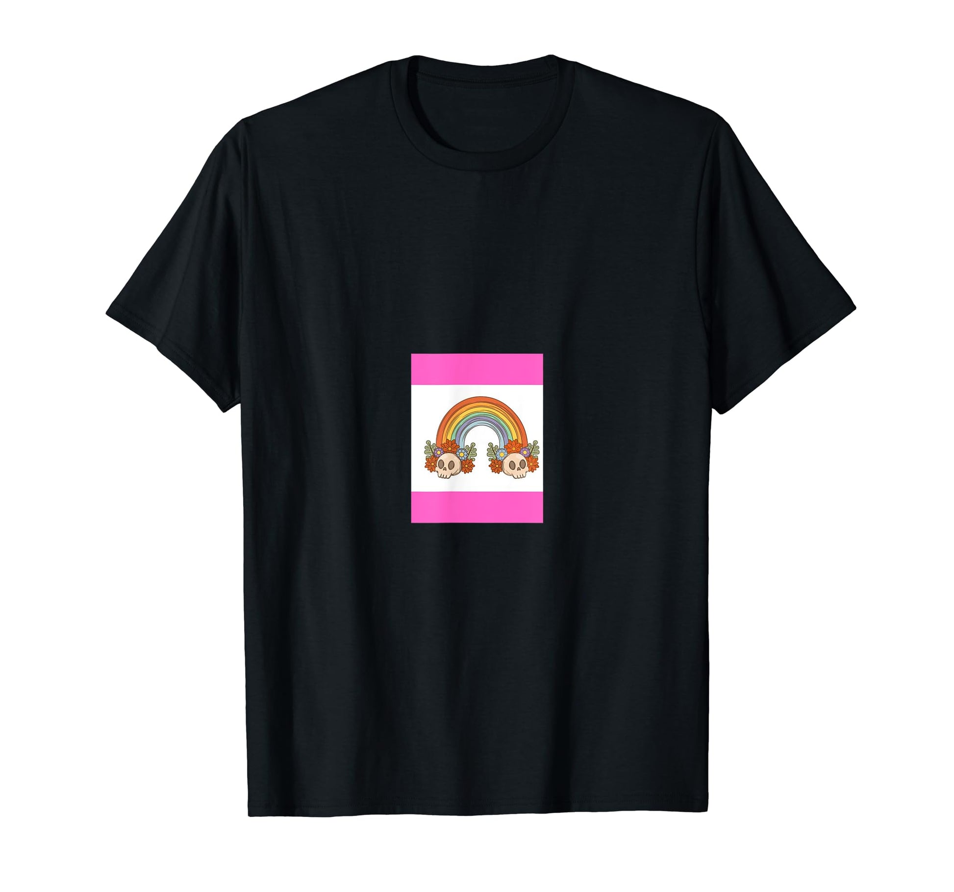 Groovy Halloween Rainbow Skulls T-Shirt - Graphic Print Men Women - T-Shirt, Sweatshirt, Hoodie